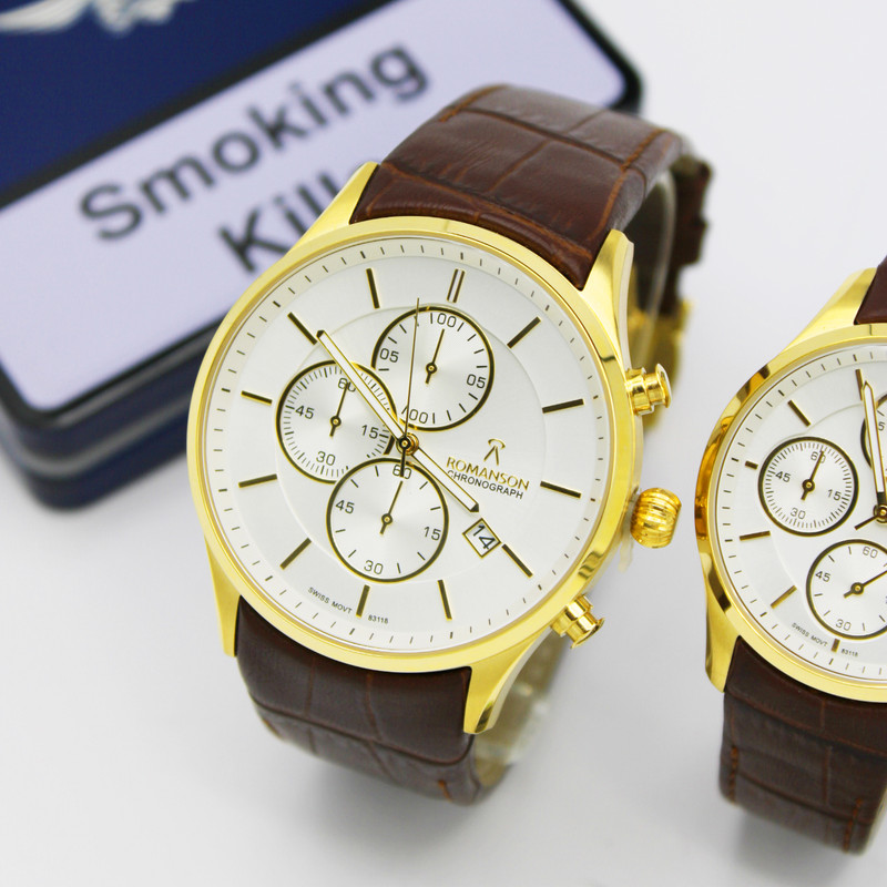 ست ساعت مچی عقربه ای زنانه و مردانه رومانسون مدل 83118L