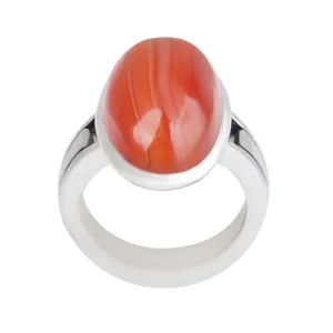 انگشتر نقره مردانه بازرگانی میلادی مدل سنگ عقیق کد AM_2557