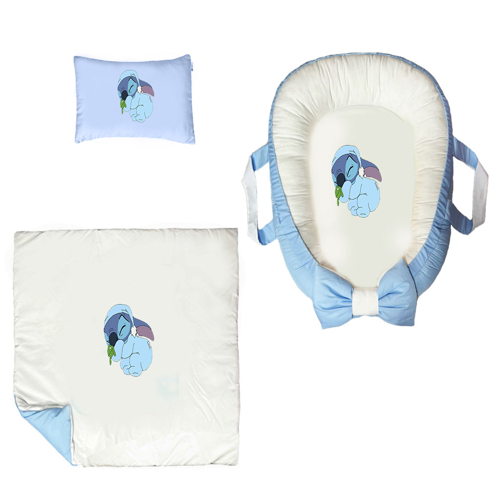 سرویس خواب سه تکه نوزاد ناریکو مدل گارد محافظ دار طرح کارتون لیلو استیج کد 0128
