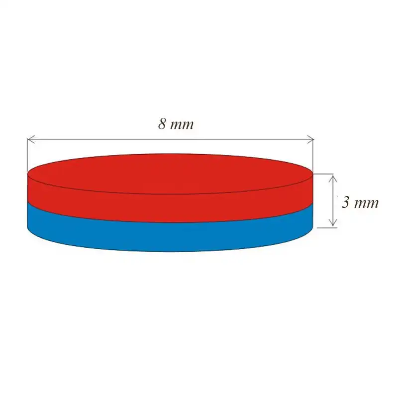 آهن ربا مدل نئودیمیوم دیسک 8X3mm بسته 10 عددی