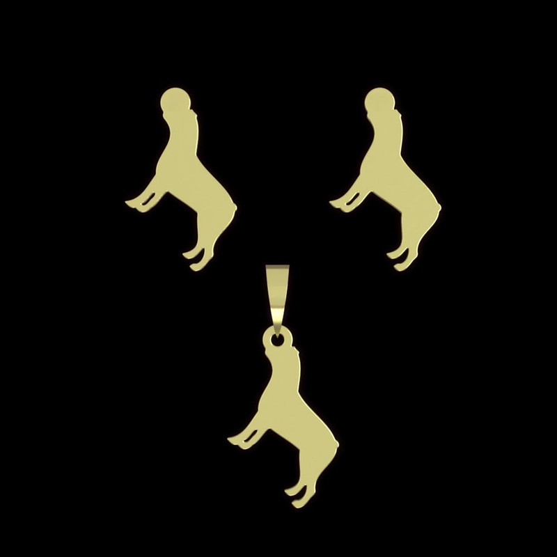 نیم ست طلا 18 عیار زنانه مدوپد مدل سگ کد NA16313