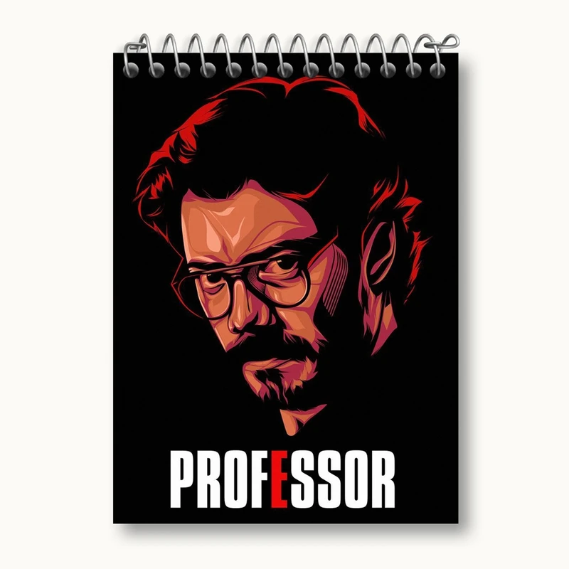 دفتر یادداشت 50 برگ خندالو مدل پروفسور سریال Money Heist کد 3242