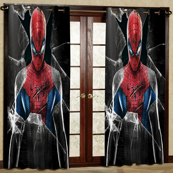 پرده مدل مرد عنکبوتی چاپی هازان پانچی کد 352 سایز 200x140 سانتی متر