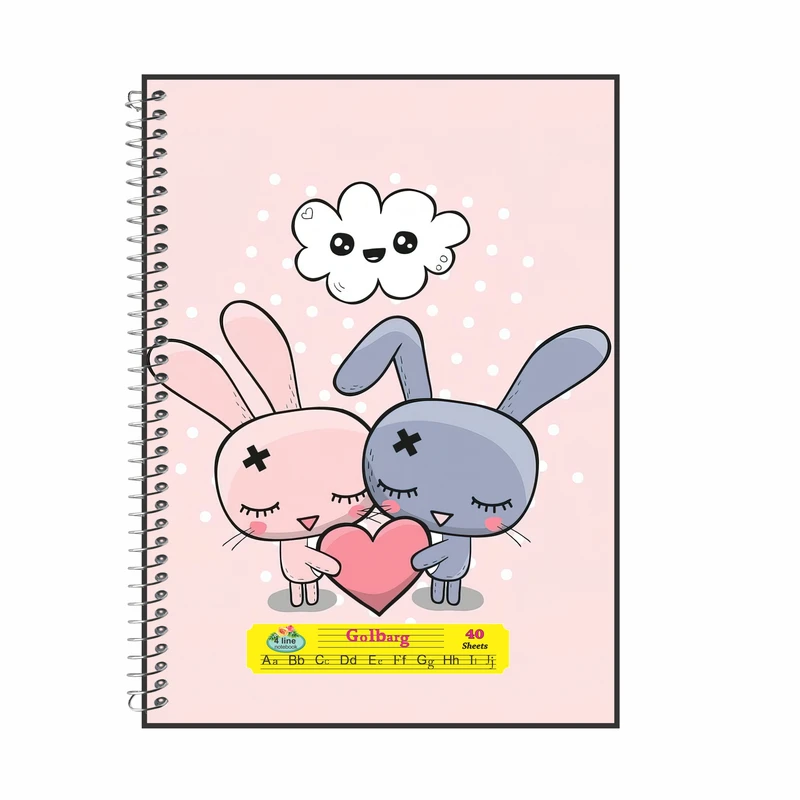 دفتر زبان 40 برگ گلبرگ طرح خرگوش کوچولو کد 4547