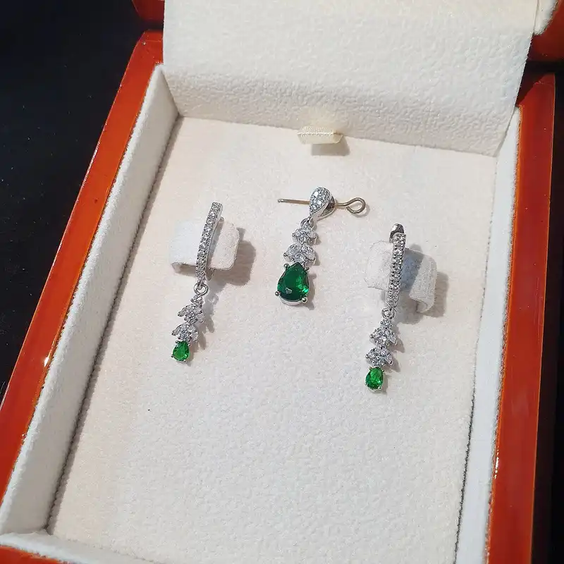 نیم ست نقره زنانه جی تی ای مدل مارکیز اشک