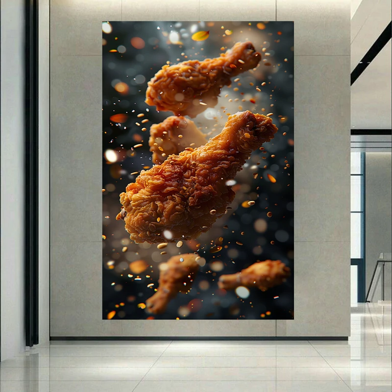 پوستر پارچه ای طرح مخمل فست فود مدل کنتاکی کد AR302568