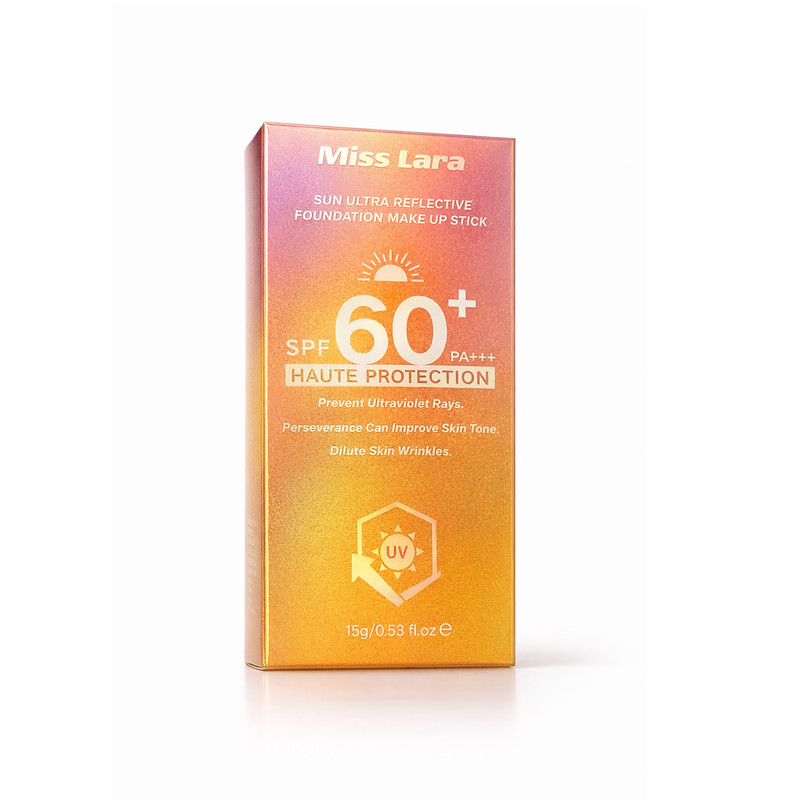 استیک ضد آفتاب رنگی صورت میس لارا SPF 60 مدل Haute  شماره 12 محافظ UVA ،UVB مناسب برای انواع پوست حجم 30 میلی‌لیتر