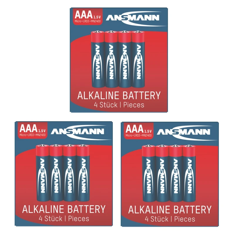 باتری نیم قلمی آنسمن مدل Alkaline Plus بسته 12 عددی 