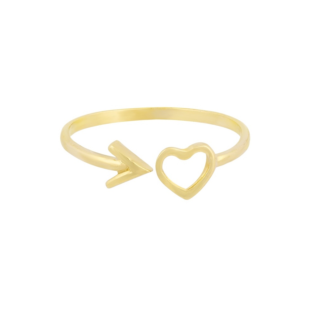 انگشتر طلا 18 عیار زنانه طلا و جواهر درریس مدل قلب و فلش
