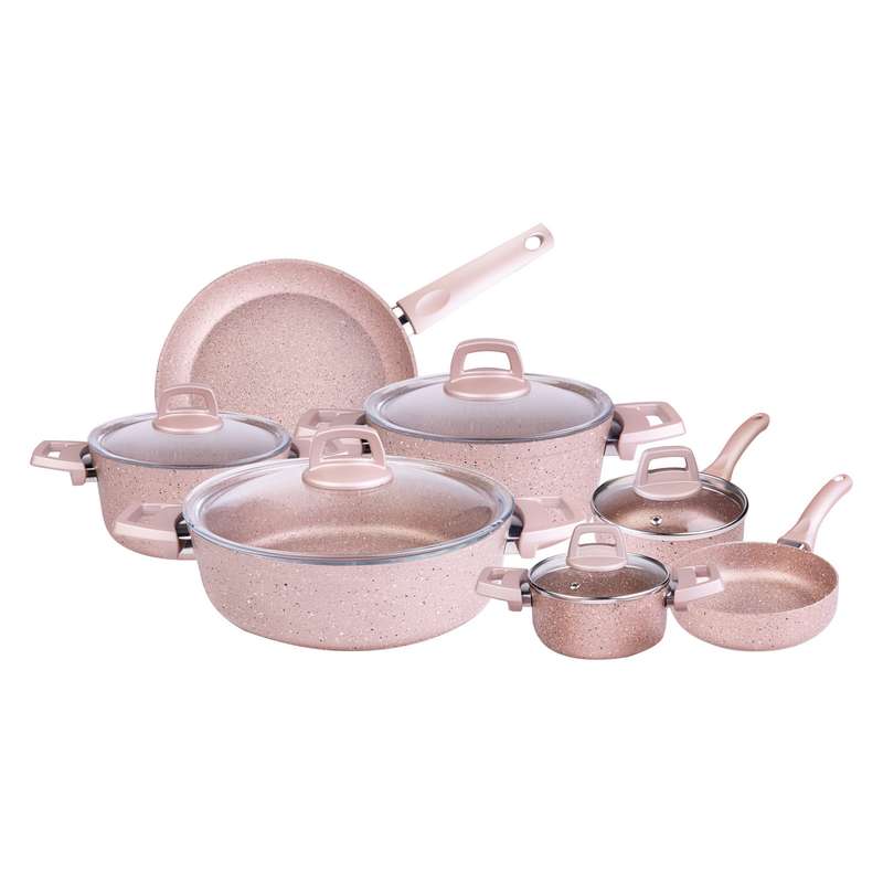 سرویس قابلمه و تابه بایوگرانیتی 12 پارچه کاراجا مدل Bio Rosegold سرویس قابلمه و تابه بایوگرانیتی 12 پارچه کاراجا مدل Bio Rosegold