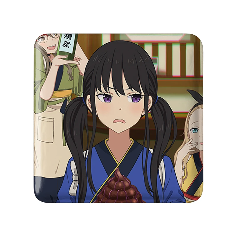 مگنت خندالو طرح تاکینا انیمه لیکوریس ریکویل Lycoris Recoil  مدل مربعی کد 22966