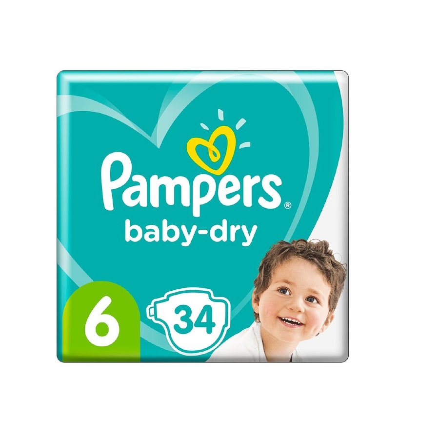 نکته خرید - قیمت روز پوشک پمپرز مدل BABY DRY سایز 6 بسته 34 عددی خرید