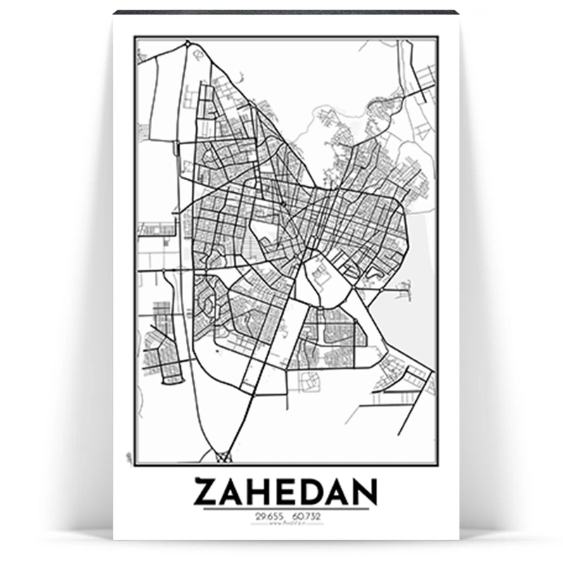 تابلو شاسی آواویز مدل نقشه زاهدان کد Avaviz-Map-4G1315