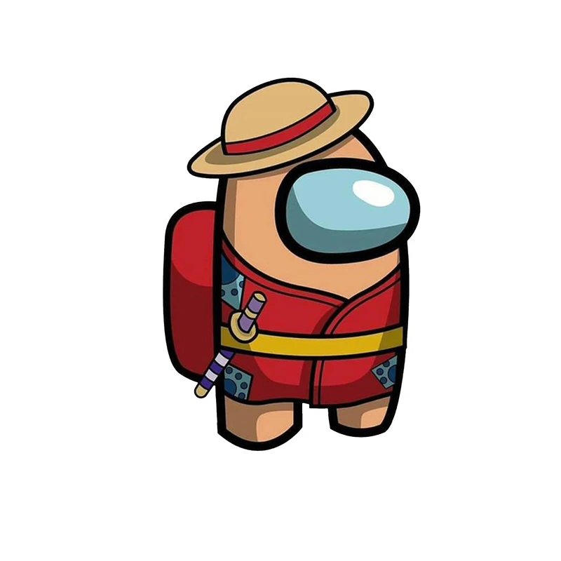  استیکر لپ تاپ و موبایل مدل بازی طزح امانگ آس لوفی Among Us Luffy کد 3790