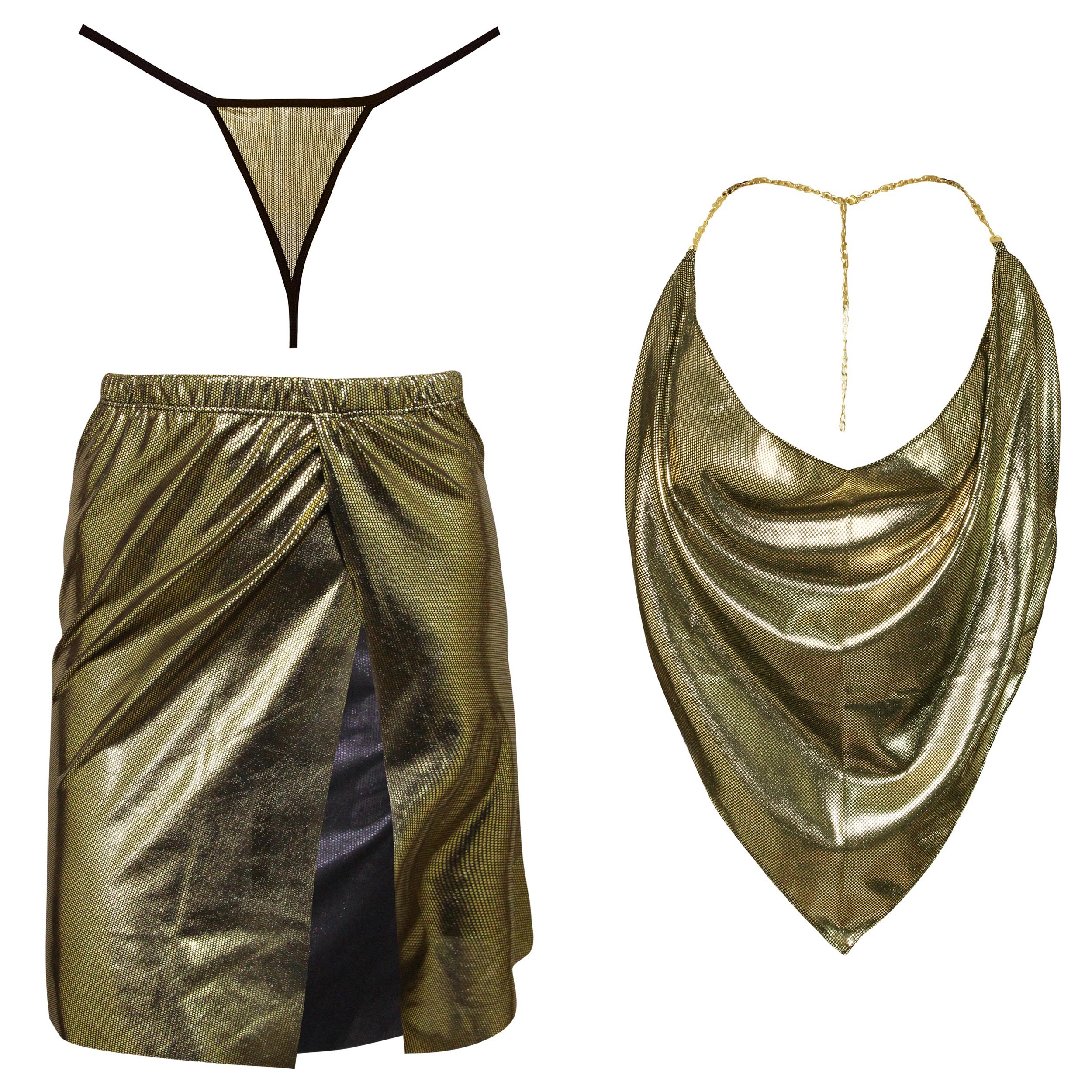 لباس خواب زنانه ماییلدا مدل زنجیر پوست ماری کد 3684-440-G رنگ طلایی