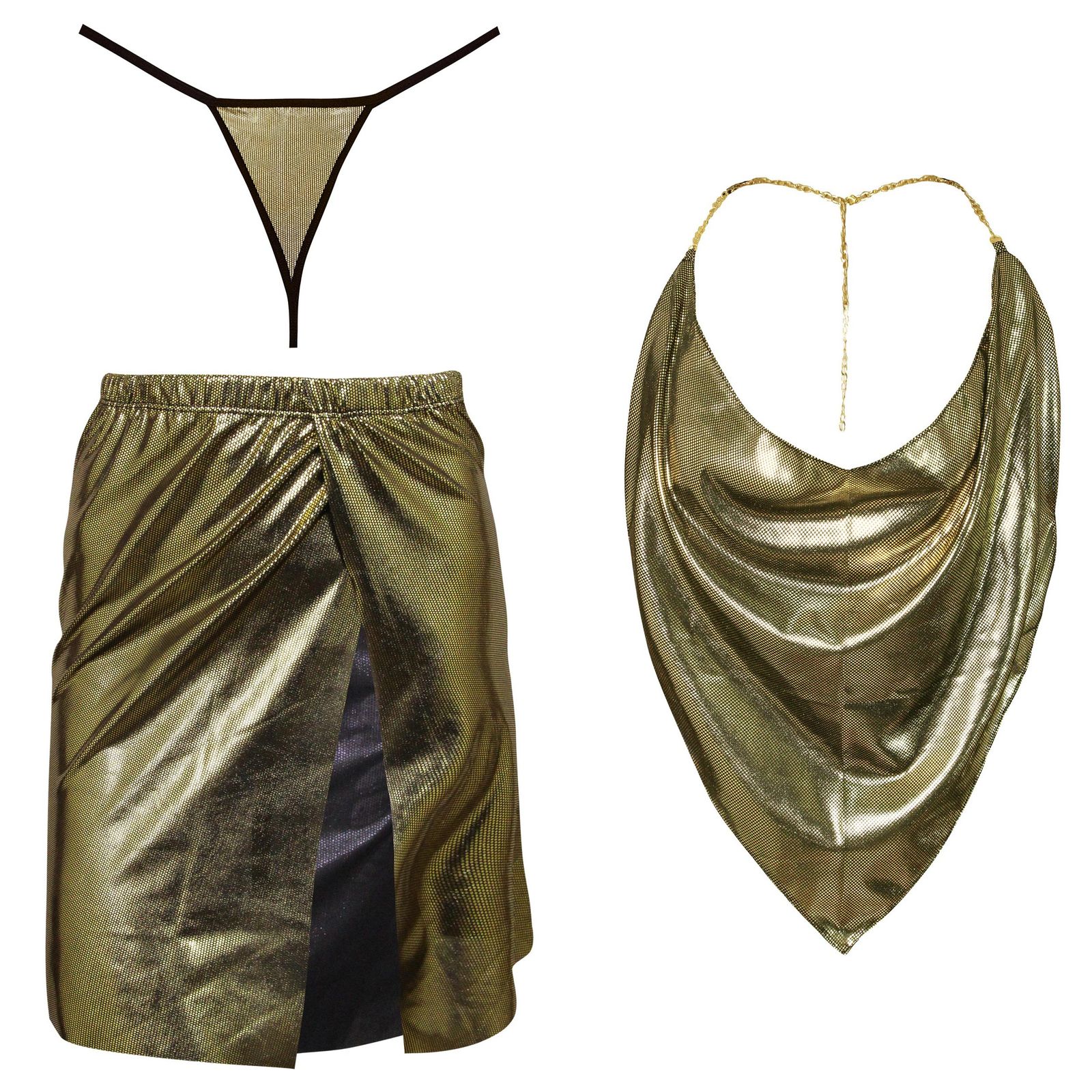 لباس خواب زنانه ماییلدا مدل زنجیر پوست ماری کد 3684-440-G رنگ طلایی -  - 1