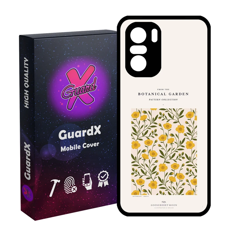 کاور گارد ایکس طرح گل مدل Glass10826 مناسب برای گوشی موبایل شیائومی Poco F3/MI 11X/MI 11X Pro/Redmi K40/K40 Pro