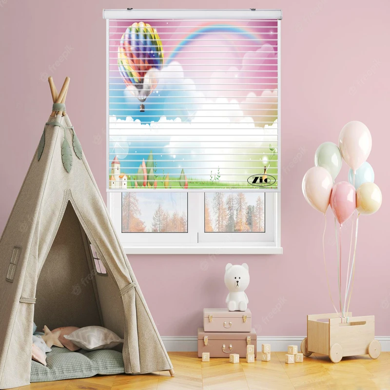 پرده زبرا زیو مدل سیلوئت K3084 سایز 150x150 سانتی متر