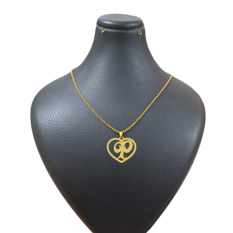 گردنبند زنانه هایکا مدل قلب و حرف P کد g.ha772