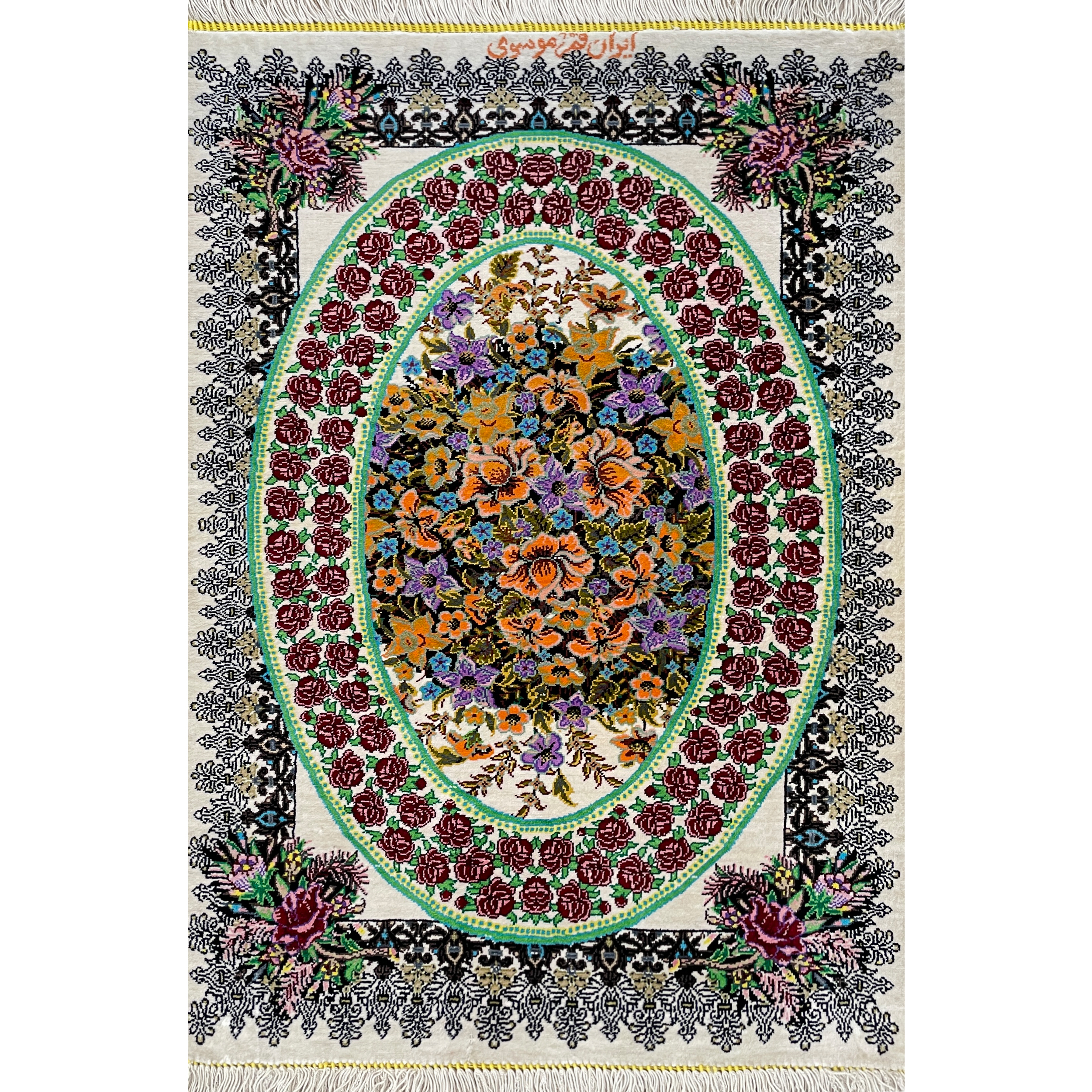 فرش دستباف دیوارکوب مدل گل رز