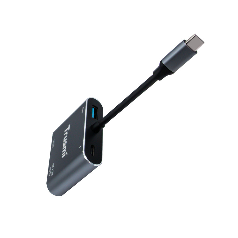 مبدل USB-C به HDMI/USB3.0/VGA تراسمی مدل DS01-03