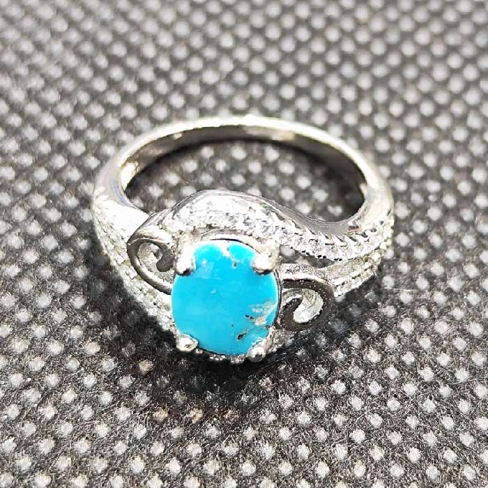 انگشتر نقره زنانه مدل سنگ فیروزه نیشابور کد 6627 انگشتر نقره زنانه مدل سنگ فیروزه نیشابور کد 6627