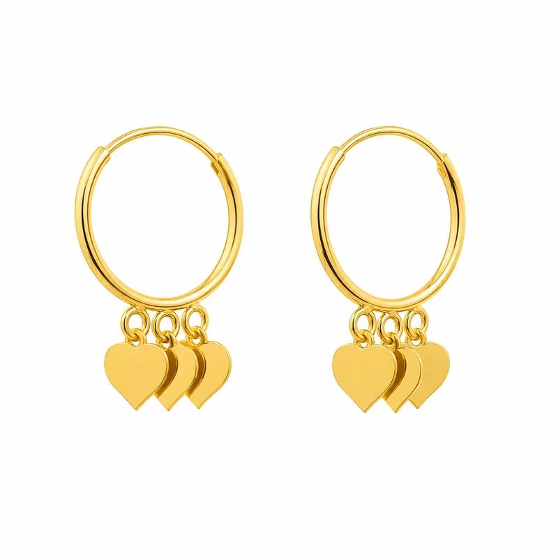 گوشواره حلقه‌ای طلا 18 عیار زنانه گلدینا مدل خلیجی