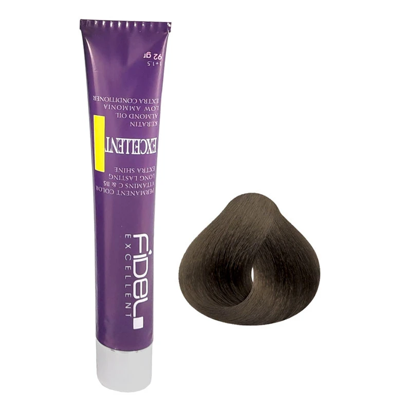 رنگ مو فیدل اکسلنت شماره 3/7 حجم 100 میلی‌لیتر رنگ قهوه ای زیتونی تیره