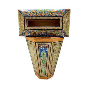 ست جعبه دستمال کاغذی و سطل خاتم کاری کد 04