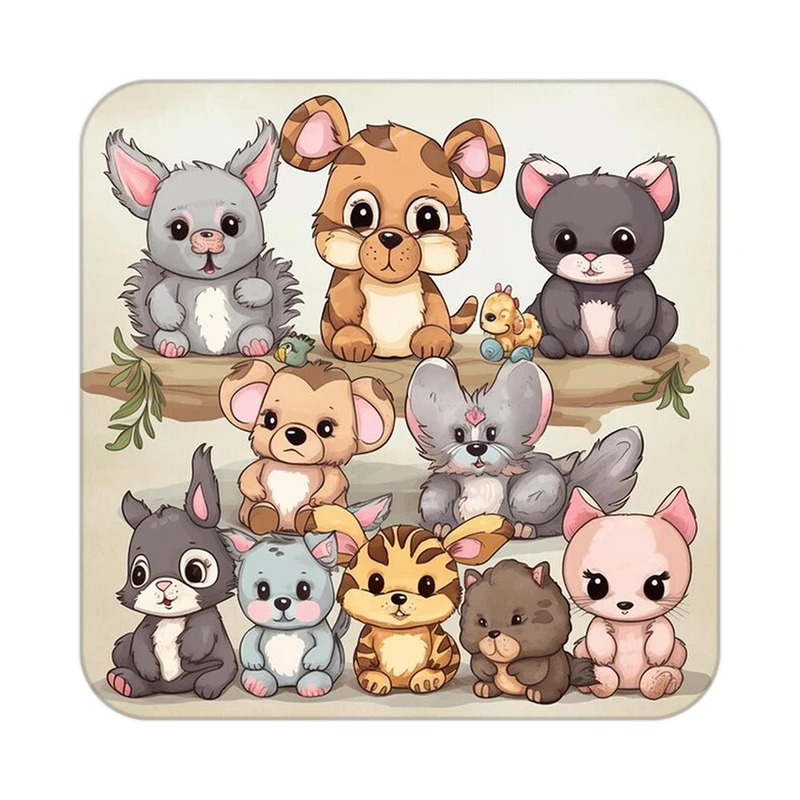 زیر لیوانی کاکتی طرح حیوانات کارتونی مدل mp28568