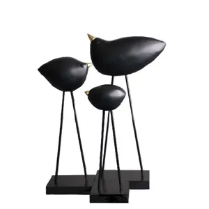 مجسمه طرح پرنده لنگ دراز مدل 6655 مجموعه سه عددی