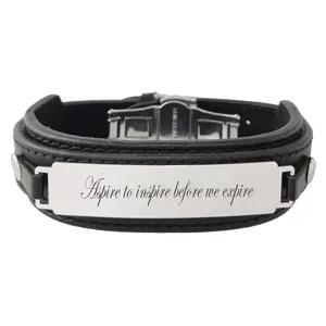 دستبند مردانه ترمه ۱ طرح aspire to کد Sam 274