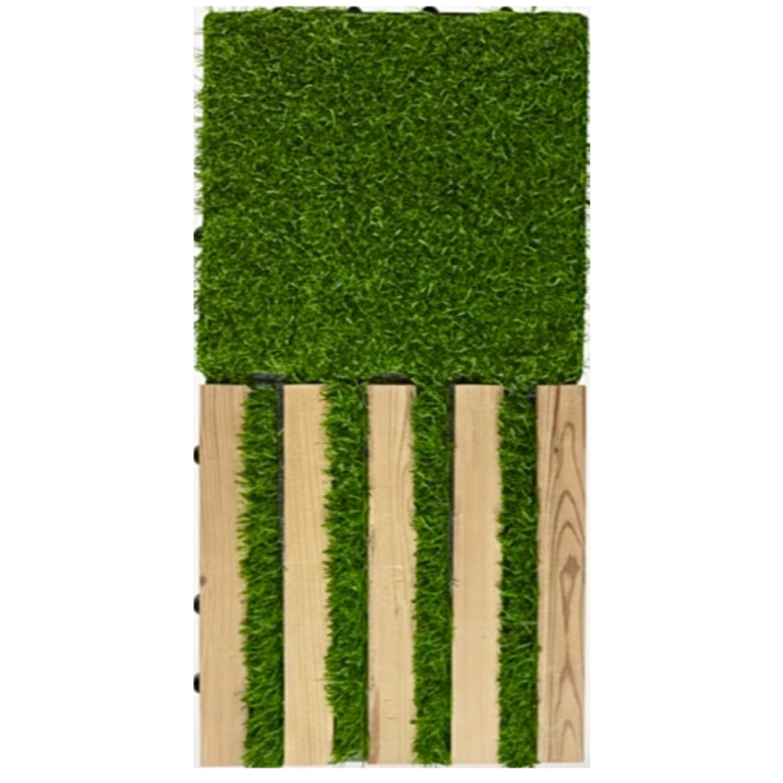 کفپوش مدل تایل چوب و چمن مصنوعی