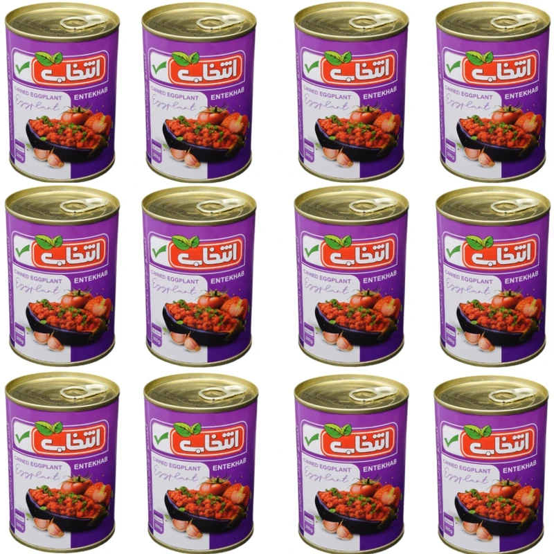 کنسرو خوراک بادمجان انتخاب - 380 گرم بسته 12 عددی