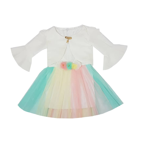 ست کت و پیراهن دخترانه مدل رنگین کمان