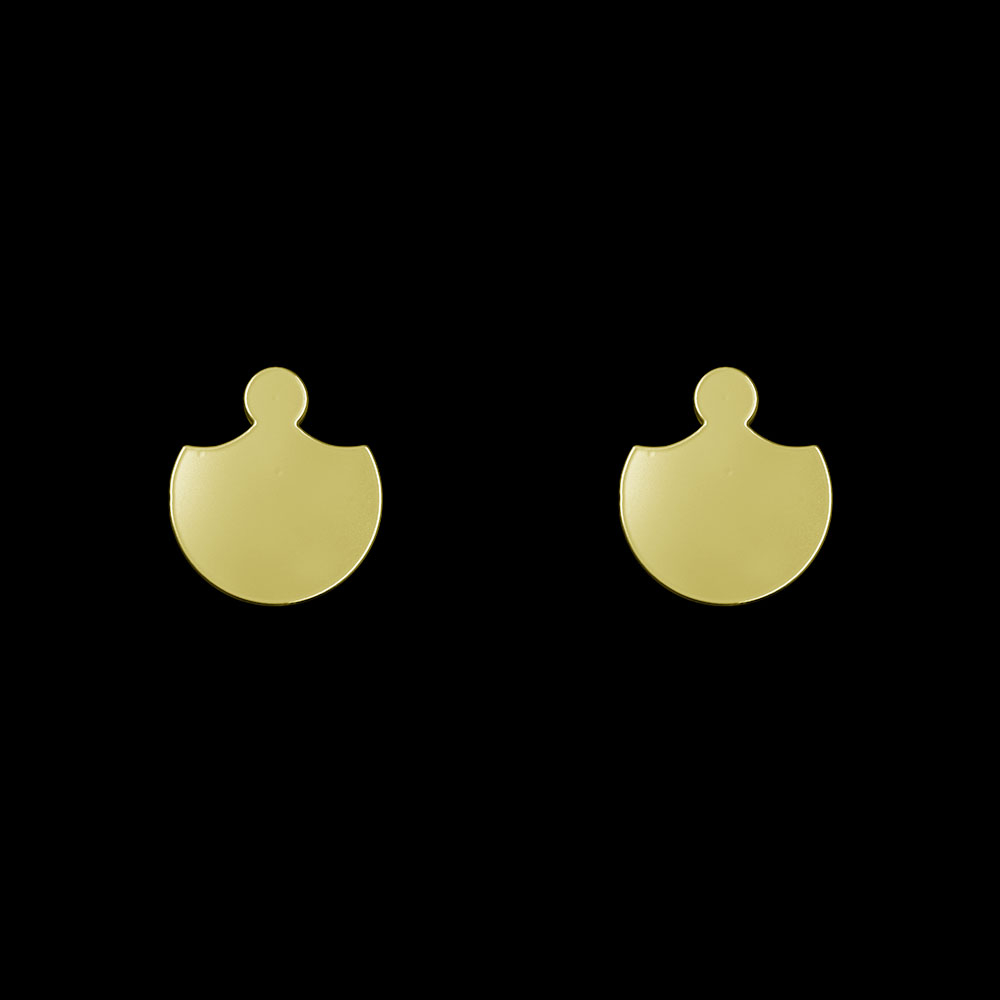 گوشواره طلا 18 عیار زنانه مدوپد مدل هندسی کد GA1-10137