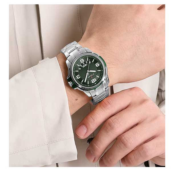 ساعت مچی عقربه‌ای مردانه کوارتز نیوی فورس مدل NF9215S S/GN/GN