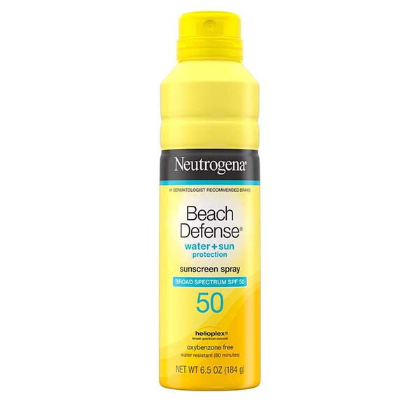 اسپری ضد آفتاب بدون رنگ نوتروژینا SPF 50 مدل Beach Defense مناسب انواع پوست حجم 184 میلی لیتر