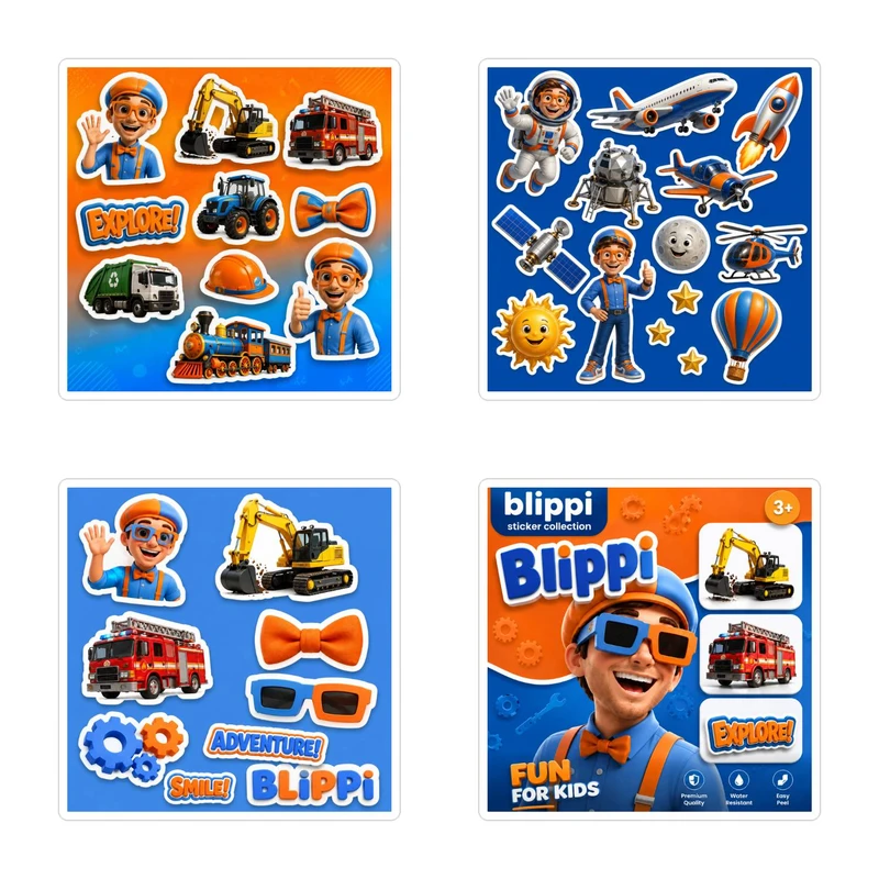 برچسب مدل Blippi کد 107 بسته 4 عددی