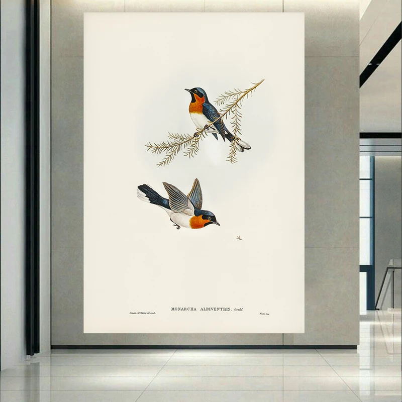 تابلو بوم طرح گنجشک های عاشق اثر Merula vinitincta کد AR31064