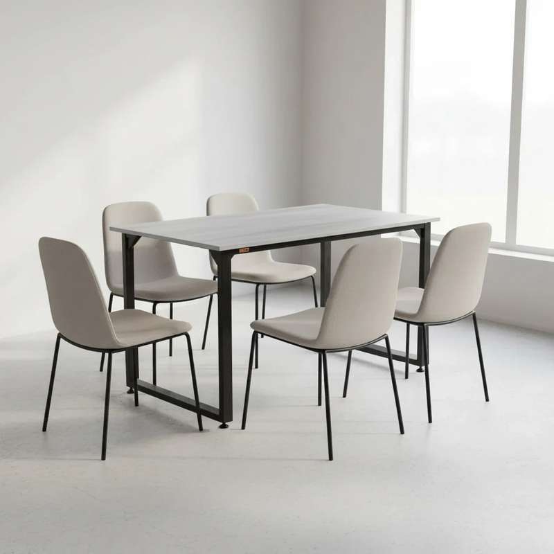 میز ناهارخوری چهار نفره دیزم مدل مونتاژی LNC_asm_140×80_W