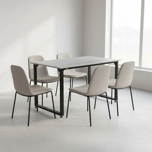 میز ناهارخوری چهار نفره دیزم مدل مونتاژی LNC_asm_140×80_W