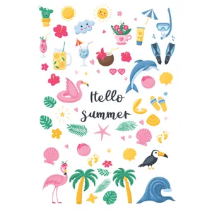 برچسب مدل برش نخورده طرح اسکرپ بوک تابستان