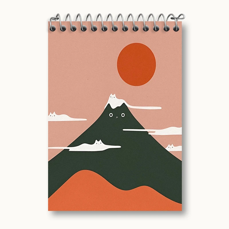 دفتر یادداشت 50 برگ خندالو طرح کوه گربه ای کد N5681