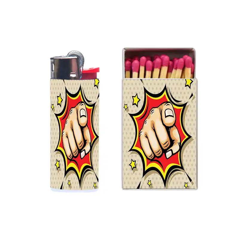 فندک مدل دست کد 385 به همراه کبریت