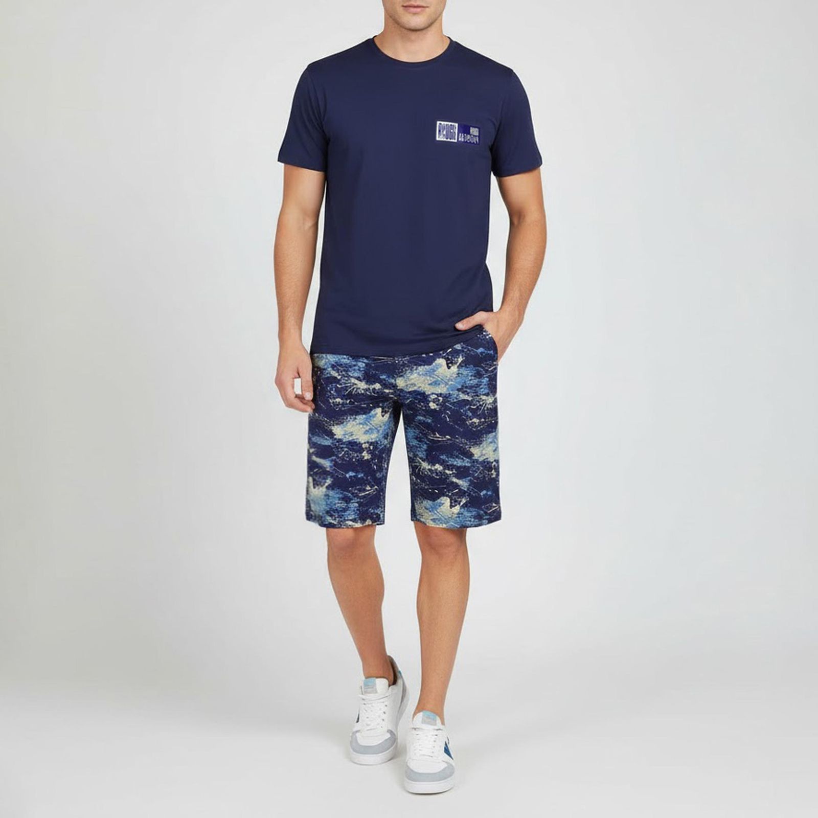 ست تی شرت آستین کوتاه و شلوارک راحتی مردانه ناربن مدل 1521322 -  - 1