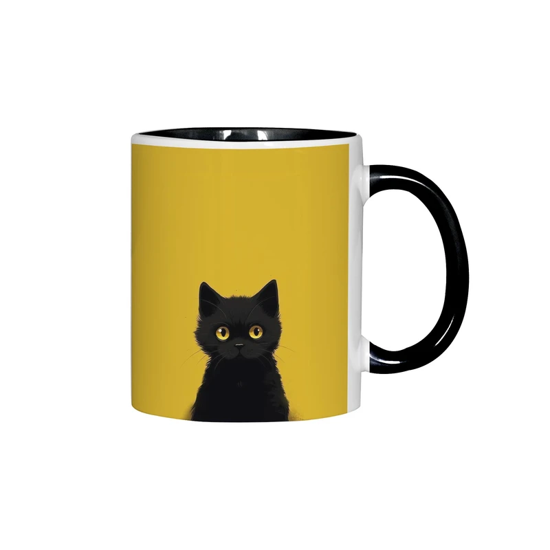 ماگ ژالینو طرح گربه چشم رنگی کد 001