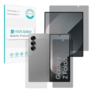 Rock space Resistant model privacy screen protector suitable for Samsung Galaxy Z Fold 6 mobile phone along with back protector