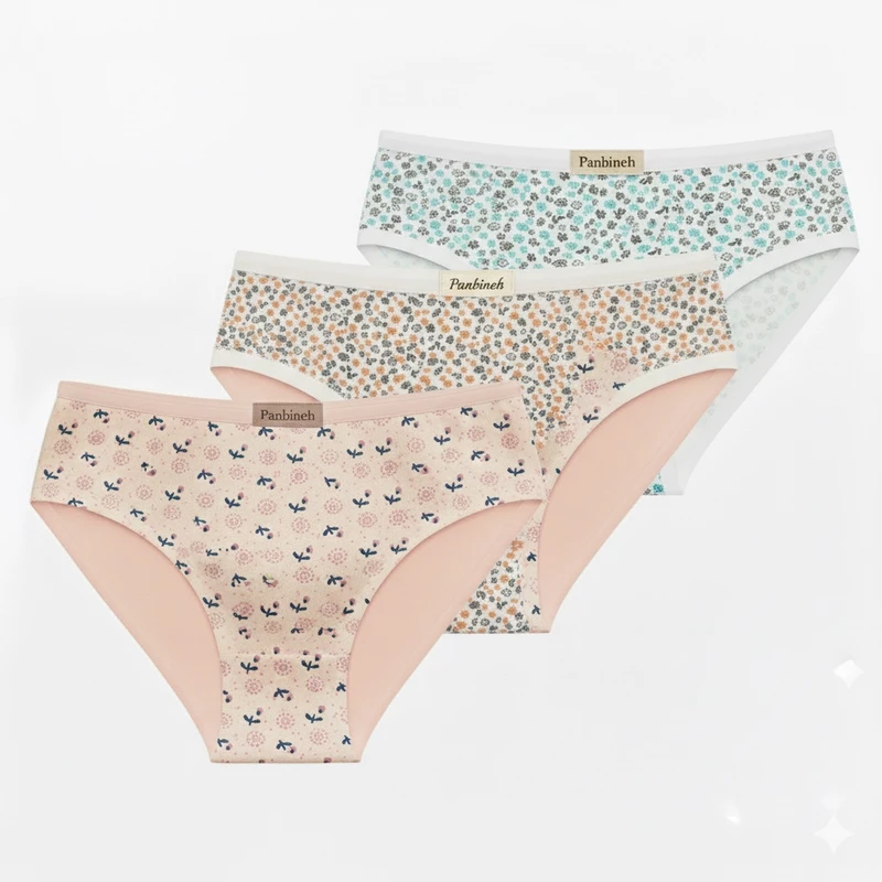 شورت زنانه پنبینه مدل نخ پنبه خالص بسته 3 عددی