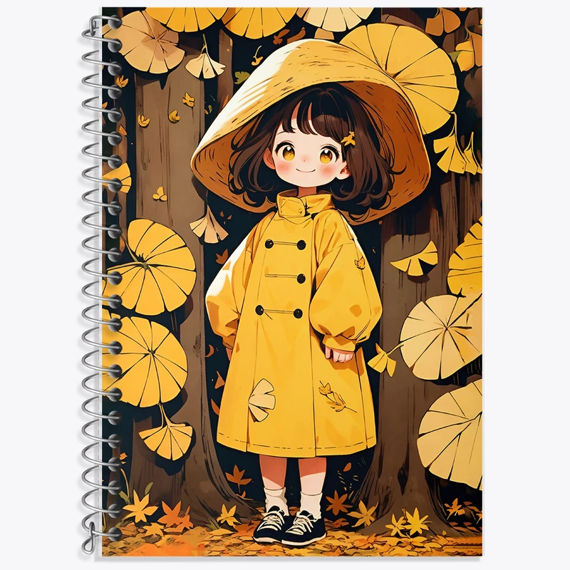 دفتر زبان 50 برگ خندالو مدل سه خط طرح دخترانه کیوت کد N3843